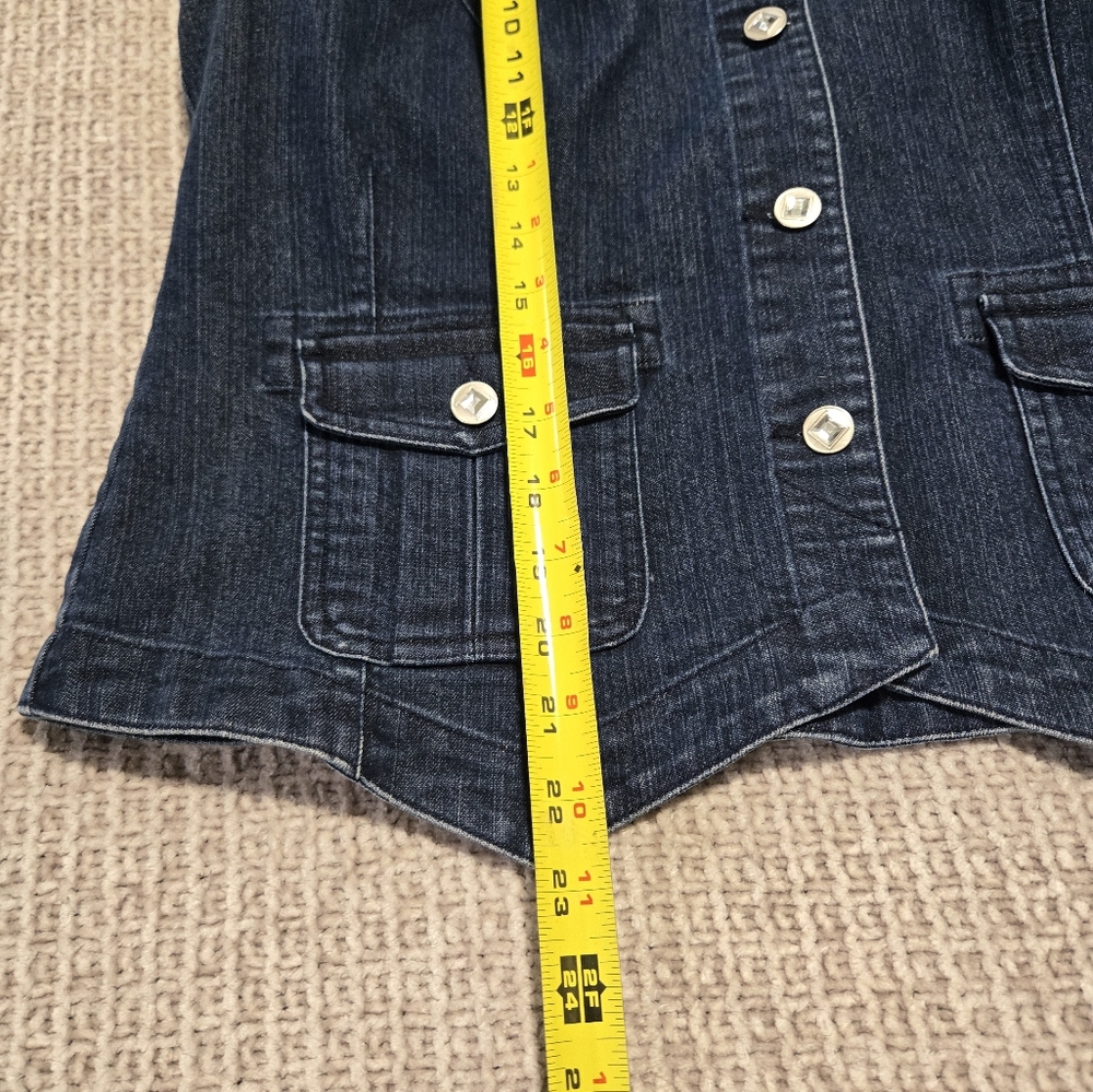 Christoper And Banks Denim Sleeveless Vest with Button Front Size Medium - Picture 3 of 5